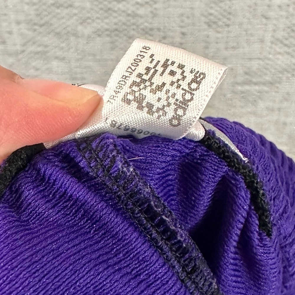Y2K 2009 Adidas NBA Clima365 Lakers black and purple track pants size M - Picture 3 of 11